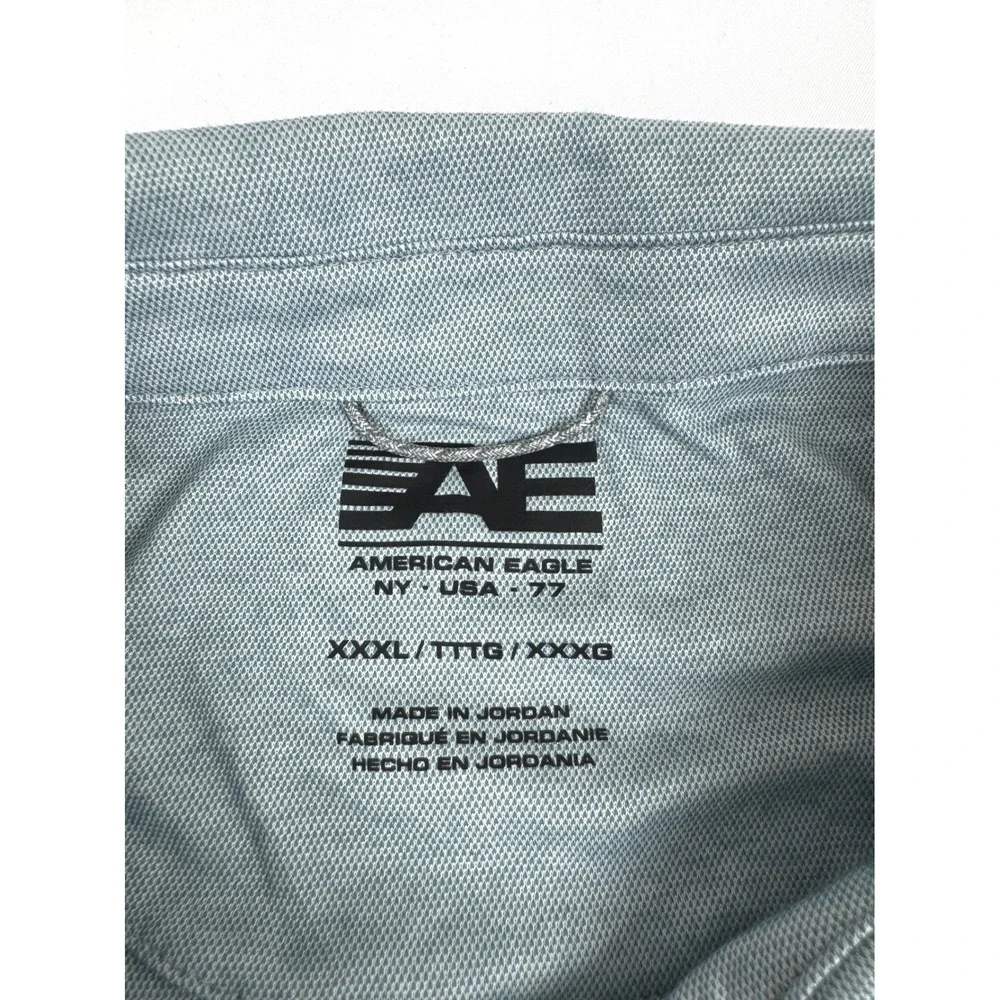 American Eagle Outfitters Mens Blue Gray Polo Shirt Size XXXL‎ Tall NWT